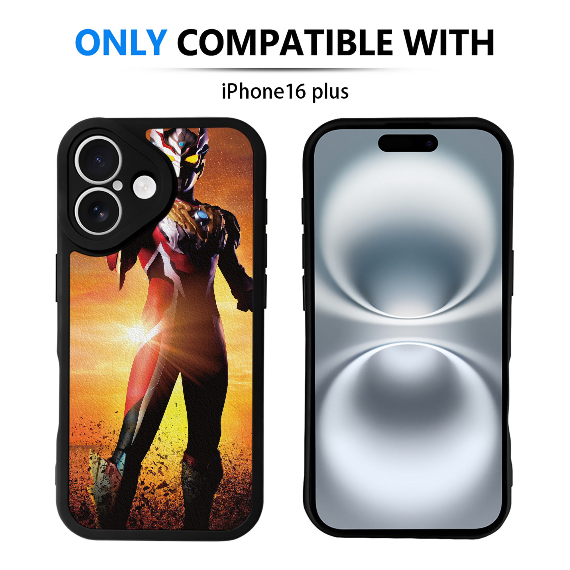 （画像用） ウルトラマン Ultraman 【iPhone 16シリーズ対応】シリコンスマホケース（レザー調） 材質：シリコン